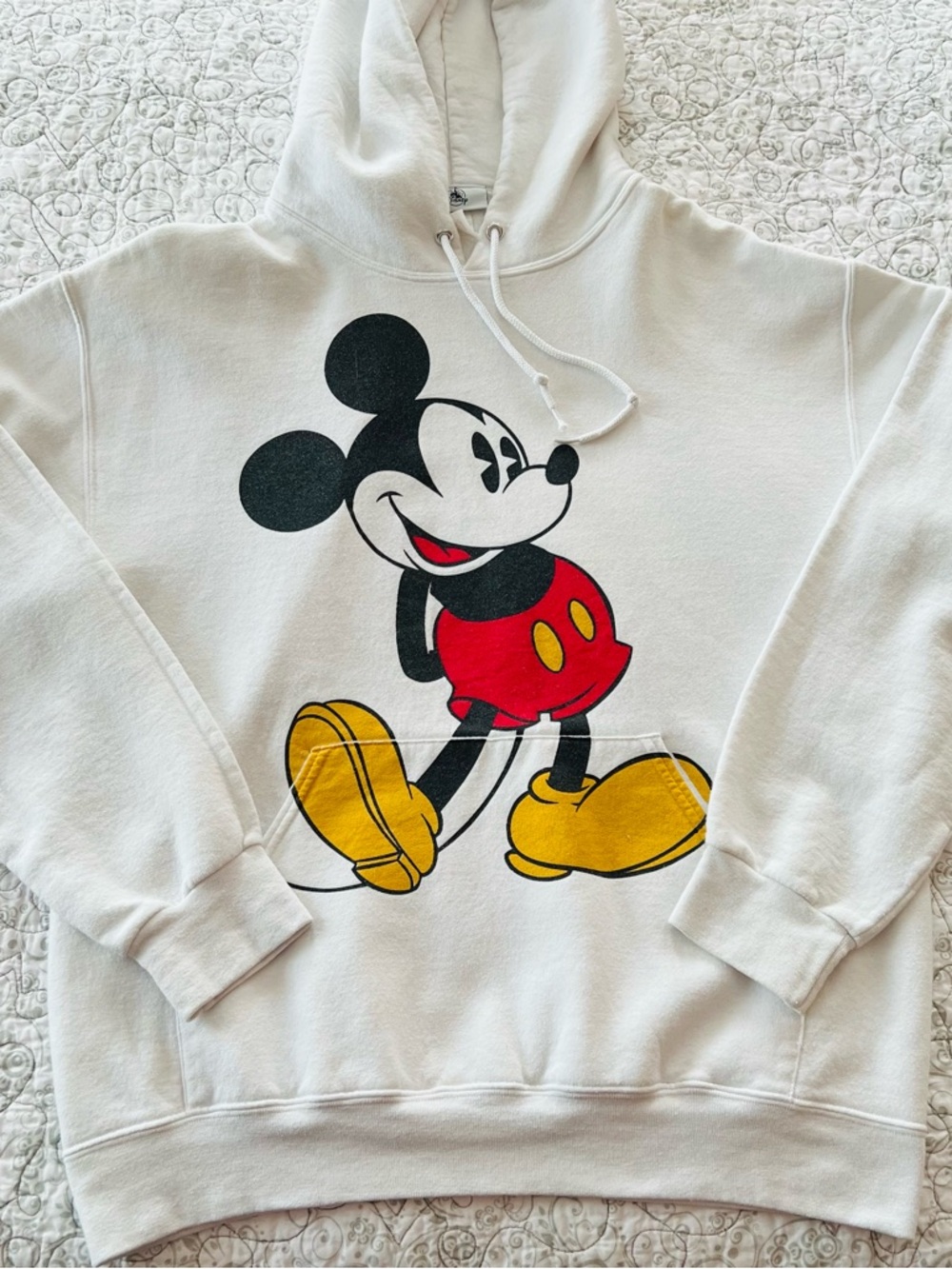 Disney Classic Mickey Mouse White Hoodie Fandom Vacation Fun